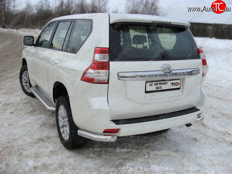 18 999 р. Защита задняя (уголки, нержавейка 76,1 мм) ТСС Тюнинг  Toyota Land Cruiser Prado  J150 (2013-2017) 1-ый рестайлинг  с доставкой в г. Новочеркасск