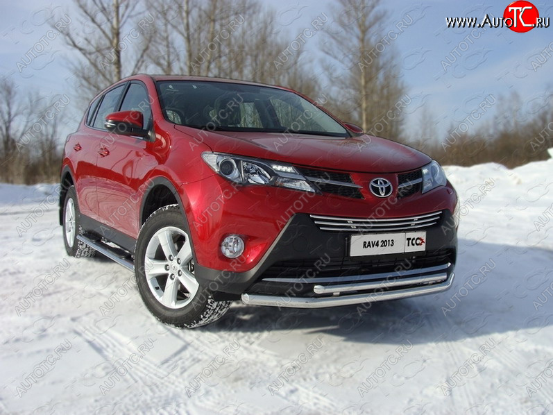 22 599 р. Защита переднего бампера нижняя d60,3*42,4 мм ТСС Тюнинг Toyota RAV4 XA40 5 дв. дорестайлинг (2012-2015) (нержавейка)  с доставкой в г. Новочеркасск