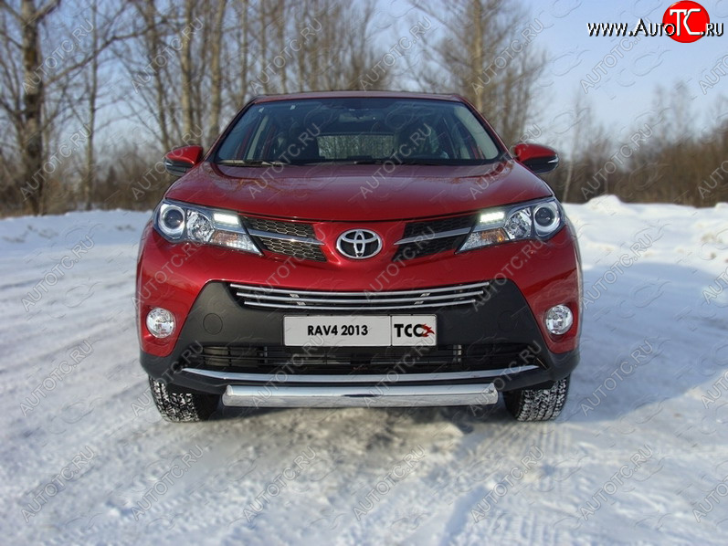 17 899 р. Защита переднего бампера овальная 75х42 мм ТСС тюнинг Toyota RAV4 XA40 5 дв. дорестайлинг (2012-2015) (нержавейка)  с доставкой в г. Новочеркасск