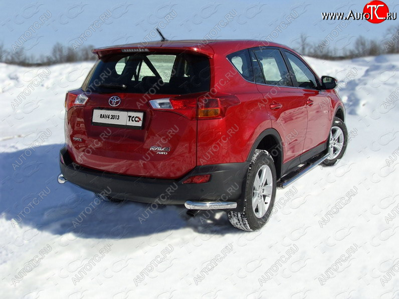 18 699 р. Защита заднего бампера (уголки, d60,3 мм) TCC  Toyota RAV4  XA40 (2012-2015) 5 дв. дорестайлинг  с доставкой в г. Новочеркасск