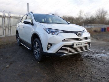 Верхняя декоративная вставка решетки радиатора ТСС Тюнинг Toyota (Тойота) RAV4 (рав)  XA40 (2015-2019) XA40 5 дв. рестайлинг ()