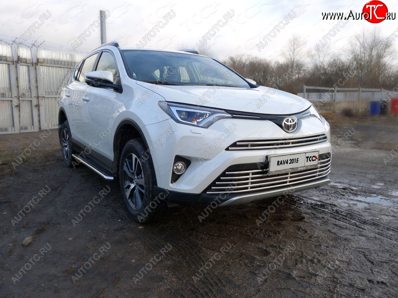 7 699 р. Декоративная вставка переднего бампера ТСС Тюнинг  Toyota RAV4  XA40 (2015-2019) 5 дв. рестайлинг (d 16 мм)  с доставкой в г. Новочеркасск