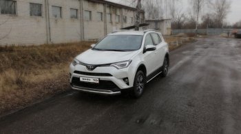 Защита переднего бампера нижняя овальная 75х42 мм ТСС Тюнинг Toyota RAV4 XA40 5 дв. рестайлинг (2015-2019)  (нержавейка)