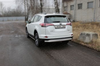 Защита задняя (центральная, нержавейка d75*42 мм) ТСС Тюнинг Toyota (Тойота) RAV4 (рав)  XA40 (2015-2019) XA40 5 дв. рестайлинг