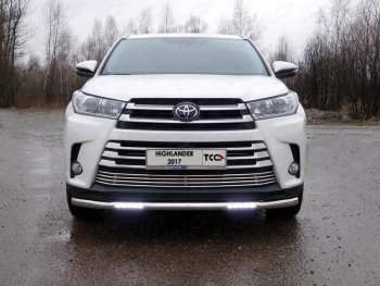 38 999 р. Защита переднего бампера нижняя с ДХО 60,3 мм ТСС Тюнинг Toyota Highlander XU50 рестайлинг (2016-2020) (нержавейка)  с доставкой в г. Новочеркасск. Увеличить фотографию 1