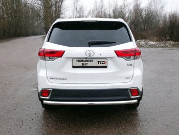 17 649 р. Защита задняя (нержавейка 60,3 мм) ТСС Тюнинг  Toyota Highlander  XU50 (2016-2020) рестайлинг  с доставкой в г. Новочеркасск. Увеличить фотографию 1