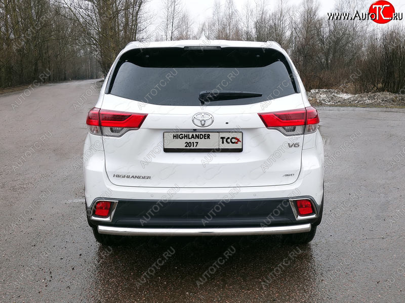 18 699 р. Защита задняя (нержавейка 60,3 мм) ТСС Тюнинг Toyota Highlander XU50 рестайлинг (2016-2020)  с доставкой в г. Новочеркасск