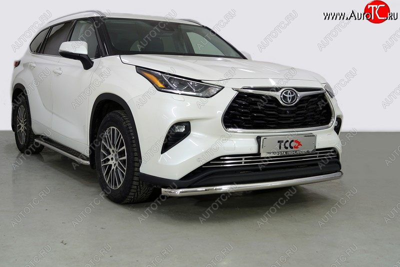 20 999 р. Защита переднего бампера нижняя d60,3 мм ТСС Тюнинг  Toyota Highlander  XU70 (2020-2024) (нержавейка)  с доставкой в г. Новочеркасск