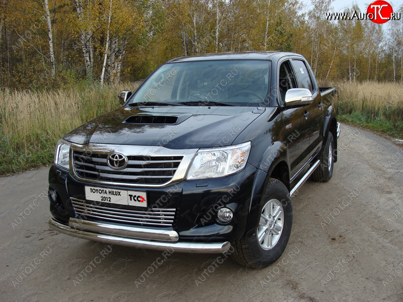 26 699 р. Защита переднего бампера нижняя d76,1*75 мм ТСС Тюнинг Toyota Hilux AN20,AN30  2-ой рестайлинг (2011-2016) (нержавейка)  с доставкой в г. Новочеркасск