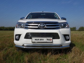 Защита передняя нижняя двойная 76,1*60,3 мм Тюнинг Toyota Hilux Revo Double Cab дорестайлинг (2015-2018)  (нержавейка)