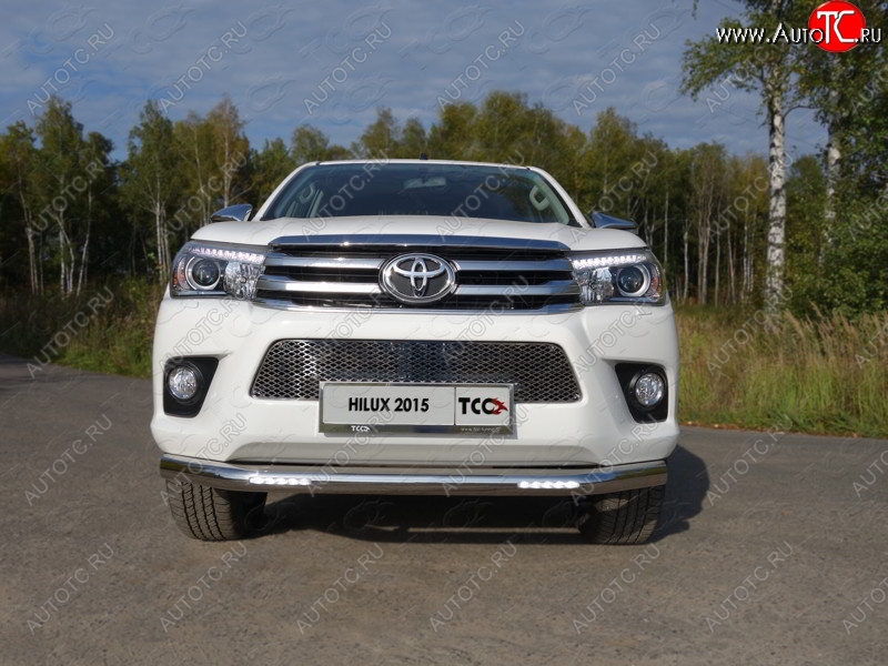 41 999 р. Защита переднего бампера нижняя с ДХО 76,1 мм ТСС Тюнинг Toyota Hilux Revo Double Cab дорестайлинг (2015-2018)  с доставкой в г. Новочеркасск