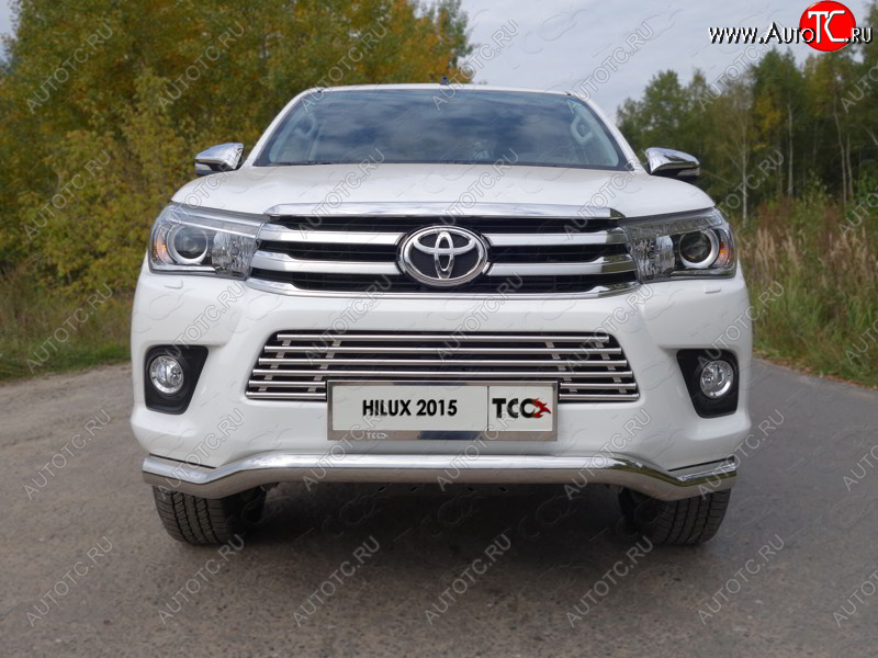 12 299 р. Декоративная вставка решетки радиатора ТСС Тюнинг  Toyota Hilux  AN120 (2016-2020) дорестайлинг (d 16 мм)  с доставкой в г. Новочеркасск