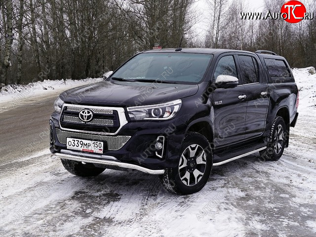 26 899 р. Защита переднего бампера волна d60,3 мм (Exclusive) ТСС Тюнинг Toyota Hilux AN120 1-ый рестайлинг (2017-2020) (нержавейка)  с доставкой в г. Новочеркасск