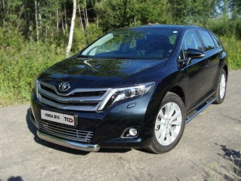 14 649 р. Защита переднего бампера овальная 75х42 мм ТСС тюнинг Toyota Venza GV10 рестайлинг (2012-2016) (нержавейка)  с доставкой в г. Новочеркасск. Увеличить фотографию 1