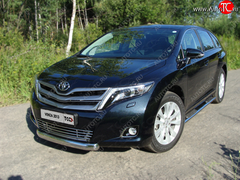 14 649 р. Защита переднего бампера овальная 75х42 мм ТСС тюнинг Toyota Venza GV10 рестайлинг (2012-2016) (нержавейка)  с доставкой в г. Новочеркасск