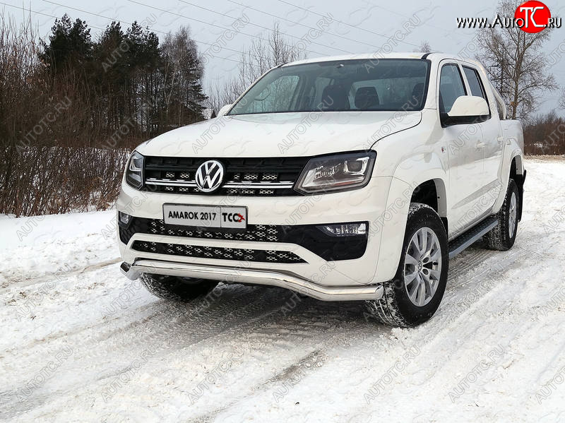 23 999 р. Защита переднего бампера кенгурин 76,1 мм ТСС Тюнинг Volkswagen Amarok рестайлинг (2016-2022) (нержавейка)  с доставкой в г. Новочеркасск