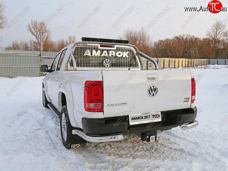 27 999 р. Защита задняя (уголки, нержавейка 76,1 мм) ТСС Тюнинг Volkswagen Amarok рестайлинг (2016-2022)  с доставкой в г. Новочеркасск