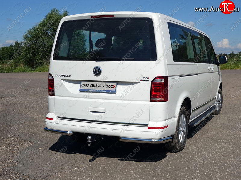 22 999 р. Защита заднего бампера (уголки, d60,3 мм) TCC  Volkswagen Caravelle  T6 (2015-2019) дорестайлинг  с доставкой в г. Новочеркасск