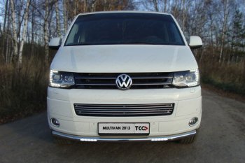 Защита переднего бампера нижняя с ДХО 60,3 мм ТСС Тюнинг Volkswagen Multivan T5 рестайлинг (2009-2015) ()