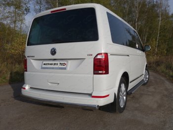 Защита заднего бампера (овальная, d75х42 мм) TCC Volkswagen Multivan T6 дорестайлинг (2016-2019)