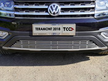 Нижняя декоративная вставка в бампер ТСС Тюнинг Volkswagen (Волксваген) Teramont (Терамонт)  CA1 (2016-2020) CA1 дорестайлинг ()