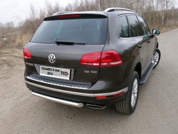 14 699 р. Защита задняя (нержавейка 60,3 мм) ТСС Тюнинг  Volkswagen Touareg  NF (2014-2018) рестайлинг  с доставкой в г. Новочеркасск. Увеличить фотографию 1