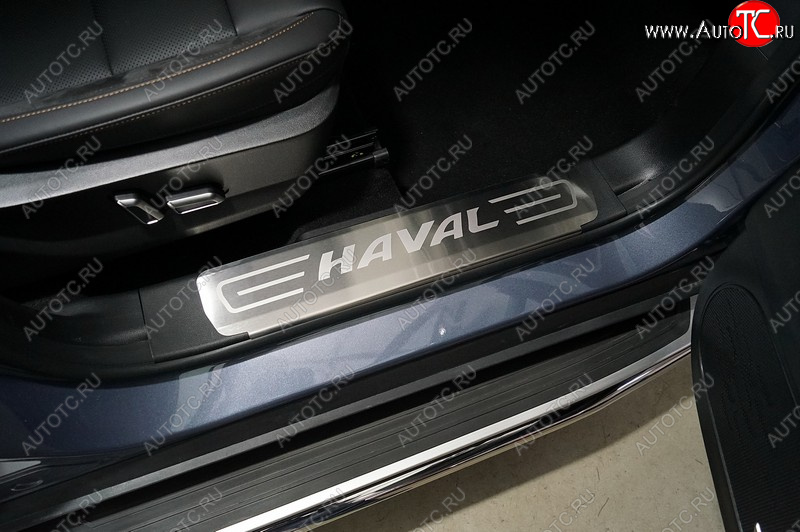 4 549 р. Накладки на пластиковые пороги, ТСС Тюнинг  Haval Dargo (2022-2025) (лист шлифованный надпись Haval)  с доставкой в г. Новочеркасск