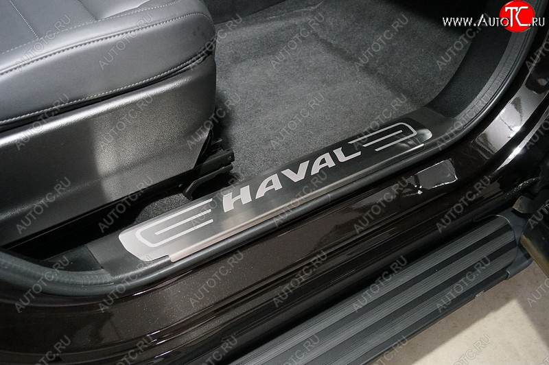 4 199 р. Накладки на пластиковые пороги, ТСС Тюнинг  Haval F7x (2022-2025)  рестайлинг (лист шлифованный надпись Haval)  с доставкой в г. Новочеркасск