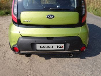 Накладка на задний бампер, ТСС Тюнинг KIA Soul PS дорестайлинг (2014-2016)  (лист шлифованный)