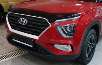 2 879 р. Дефлектор капота SIM Hyundai Creta GS рестайлинг (2019-2021)  с доставкой в г. Новочеркасск. Увеличить фотографию 1