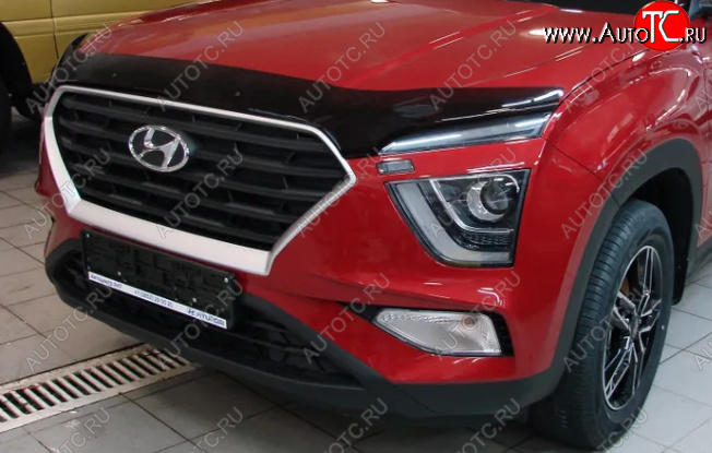 2 879 р. Дефлектор капота SIM Hyundai Creta GS рестайлинг (2019-2021)  с доставкой в г. Новочеркасск