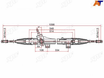 6 999 р. Рейка рулевая электрическая шток D=17.3 LHD SAT  Toyota Corolla  E120 (2000-2004) седан дорестайлинг, универсал дорестайлинг, хэтчбек 5 дв. дорестайлинг  с доставкой в г. Новочеркасск. Увеличить фотографию 2