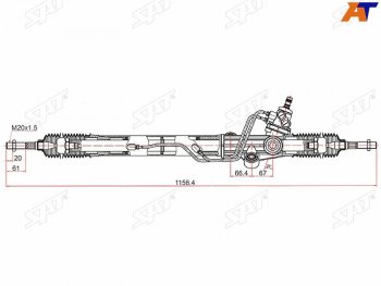 15 499 р. Рейка рулевая LHD SAT  Toyota Land Cruiser  J105 (1998-2007)  с доставкой в г. Новочеркасск. Увеличить фотографию 1