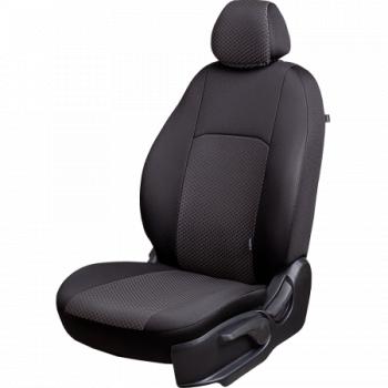 5 999 р. Комплект чехлов для сидений ( ЦЗС 3Г Жаккард) Дублин Lord Autofashion Nissan Almera Classic седан B10 (2006-2013) (черный, вставка Стежок серая)  с доставкой в г. Новочеркасск. Увеличить фотографию 1