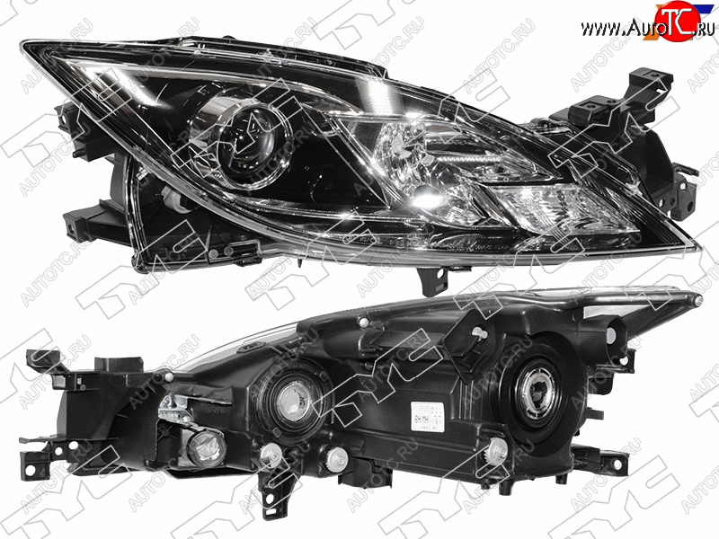 17 999 р. Фара правая (черная, под электрокорректор, Евросвет) TYC  Mazda 6  GH (2007-2010) дорестайлинг лифтбэк, дорестайлинг седан, дорестайлинг универсал  с доставкой в г. Новочеркасск