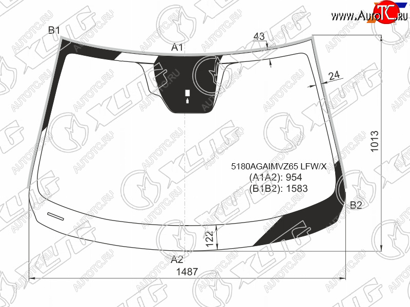 9 299 р. Стекло лобовое (Датчик дождя Молдинг) XYG  Mazda 6  GJ (2018-2025) 2-ой рестайлинг седан  с доставкой в г. Новочеркасск