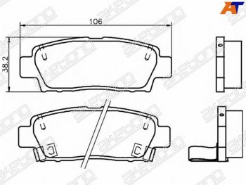 Колодки тормозные зад LH-RH SAT Toyota Crown S180 седан дорестайлинг (2003-2005)