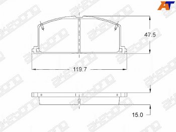 Колодки тормозные перед FL-FR SAT Toyota Caldina T190 дорестайлинг универсал (1992-1995)