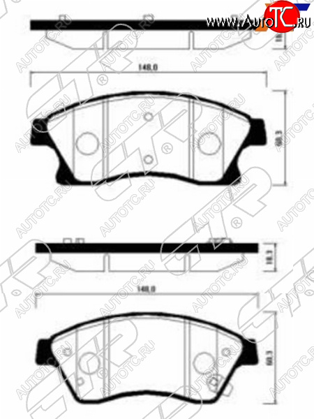 2 199 р. Копируемое: Колодки тормозные передние FL-FR SAT  Chevrolet Aveo (T250,  T300), Cruze (J300,  J308), Opel Astra (J,  J GTC) (диски 300 мм)  с доставкой в г. Новочеркасск