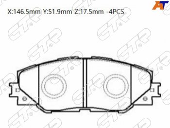 2 199 р. Колодки тормозные перед FL-FR SAT  Toyota RAV4 XA30 5 дв. 1-ый рестайлинг (2008-2010)  с доставкой в г. Новочеркасск. Увеличить фотографию 1