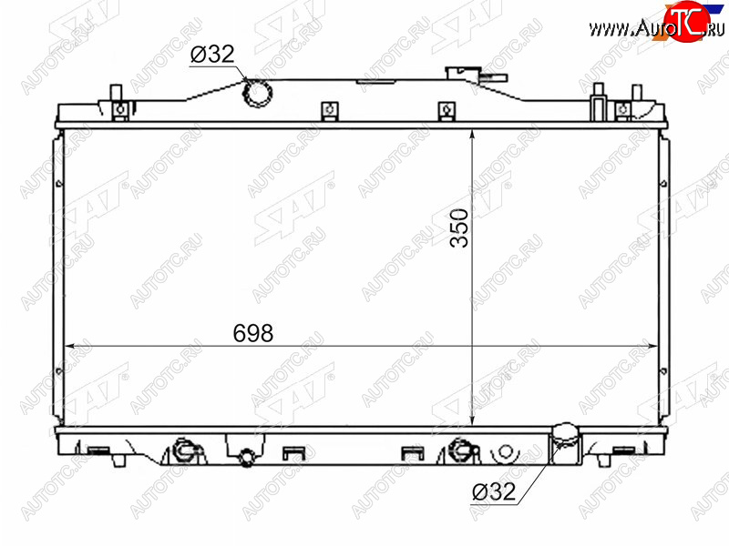 7 999 р. Радиатор SAT  Honda Integra  DB6,DB8,DB9 - Integra SJ  EK3  с доставкой в г. Новочеркасск