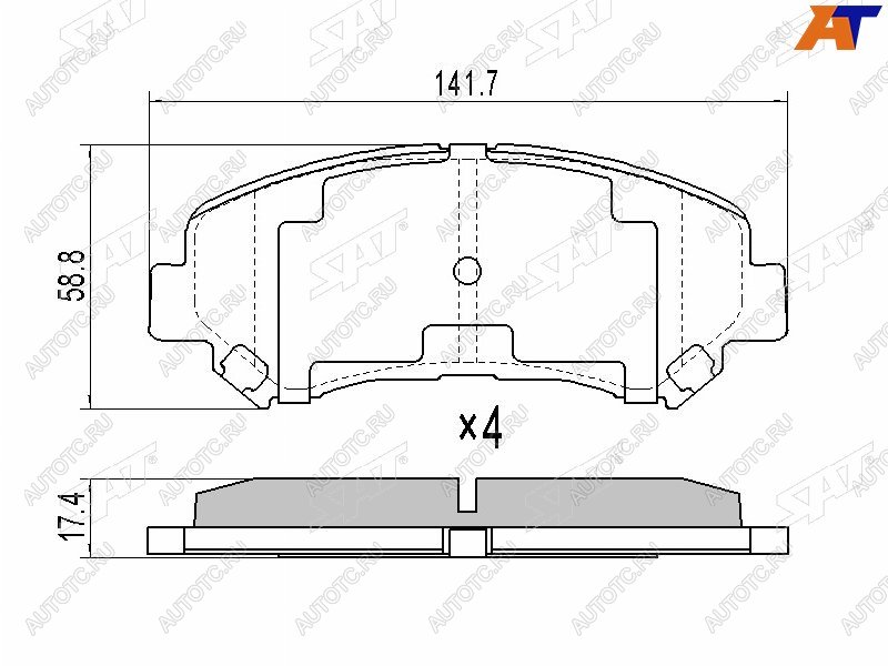 1 299 р. Колодки тормозные перед FR-FL SAT  Nissan Qashqai  1 - X-trail  2 T31  с доставкой в г. Новочеркасск