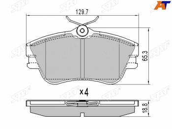 1 429 р. Колодки тормозные перед FL-FR SAT  Volkswagen Multivan  T5 - Transporter  T4  с доставкой в г. Новочеркасск. Увеличить фотографию 1