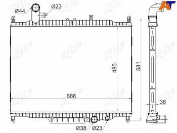 13 449 р. Радиатор охлаждающей жидкости SAT   Land Rover Discovery  4 L319 (2009-2016)  с доставкой в г. Новочеркасск. Увеличить фотографию 2