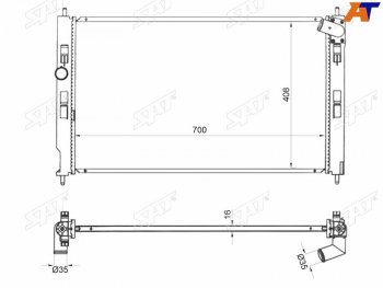 7 199 р. Радиатор охлаждающей жидкости SAT   CITROEN C4 aircross (2012-2017), Mitsubishi ASX (2010-2016), Mitsubishi Lancer  10 (2007-2010), Peugeot 4008 (2012-2017)  с доставкой в г. Новочеркасск. Увеличить фотографию 1