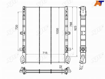 Радиатор SAT Scania (Сатурн) 3-Series  (Серия) (1987-1996) бортовой грузовик, седельный тягач, шасси