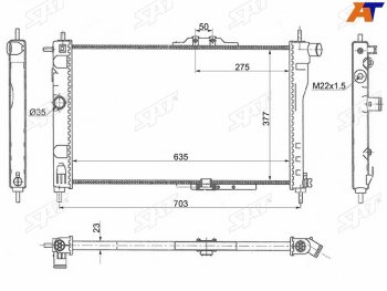 Радиатор охлаждающей жидкости SAT Daewoo (Даеву) Nexia (Нексия) ( дорестайлинг,  рестайлинг) (1995-2015) дорестайлинг, рестайлинг