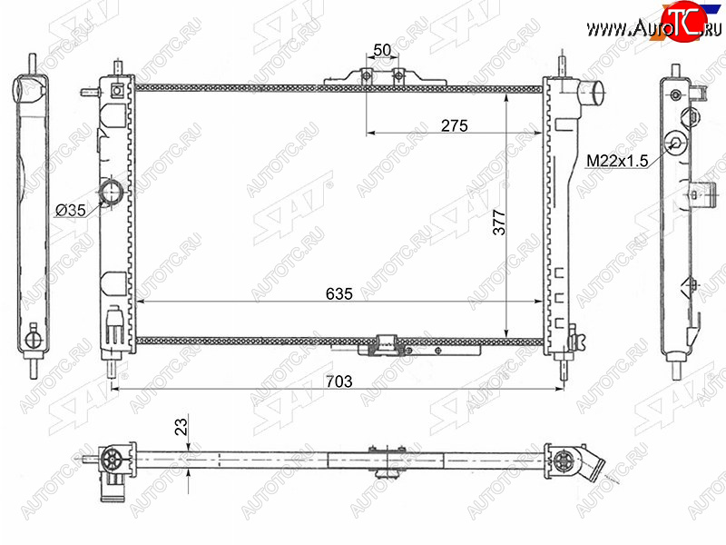 2 899 р. Радиатор охлаждающей жидкости SAT  Daewoo Nexia ( дорестайлинг,  рестайлинг) (1995-2015)  с доставкой в г. Новочеркасск