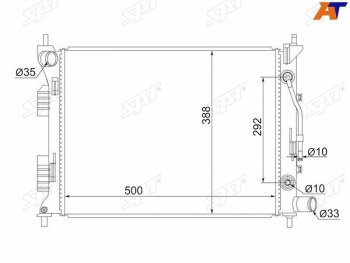 Радиатор охлаждающей жидкости SAT Hyundai Solaris RBr седан дорестайлинг (2010-2014)