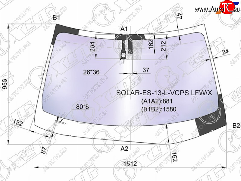 24 199 р. Стекло лобовое (Атермальное Датчик дождя Молдинг) XYG Lexus ES350 XV60 дорестайлинг (2012-2015)  с доставкой в г. Новочеркасск